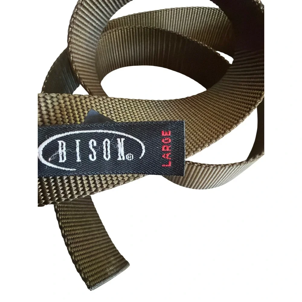 Bison Designs Web Belt Brown Tactical Large Aluminum Buckle Made in USA Outdoor